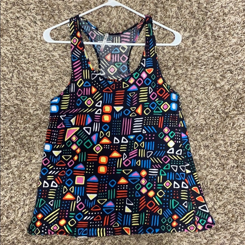 Colorful razor back tank